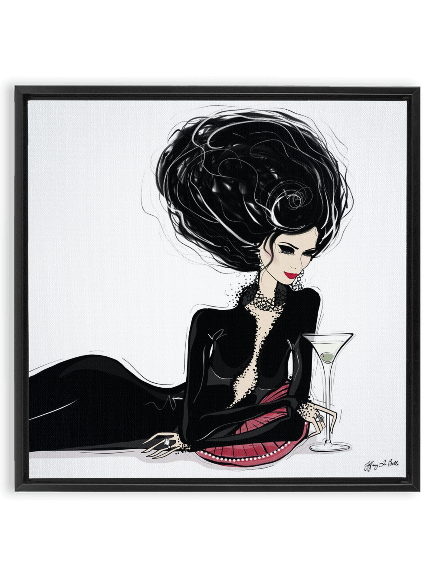 Martini Moments - Illustration - Canvas Gallery Print - Unframed or Framed - Tiffany La Belle