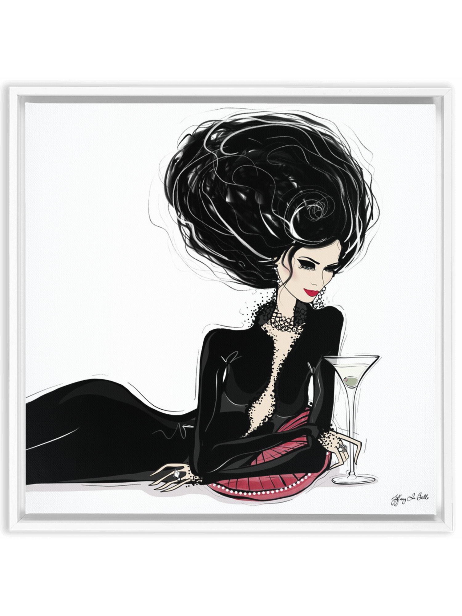 Martini Moments - Illustration - Canvas Gallery Print - Unframed or Framed - Tiffany La Belle