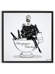 Champagne Darling - Illustration - Canvas Gallery Print - Unframed or Framed - Tiffany La Belle