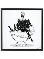 Champagne Darling - Illustration - Canvas Gallery Print - Unframed or Framed - Tiffany La Belle