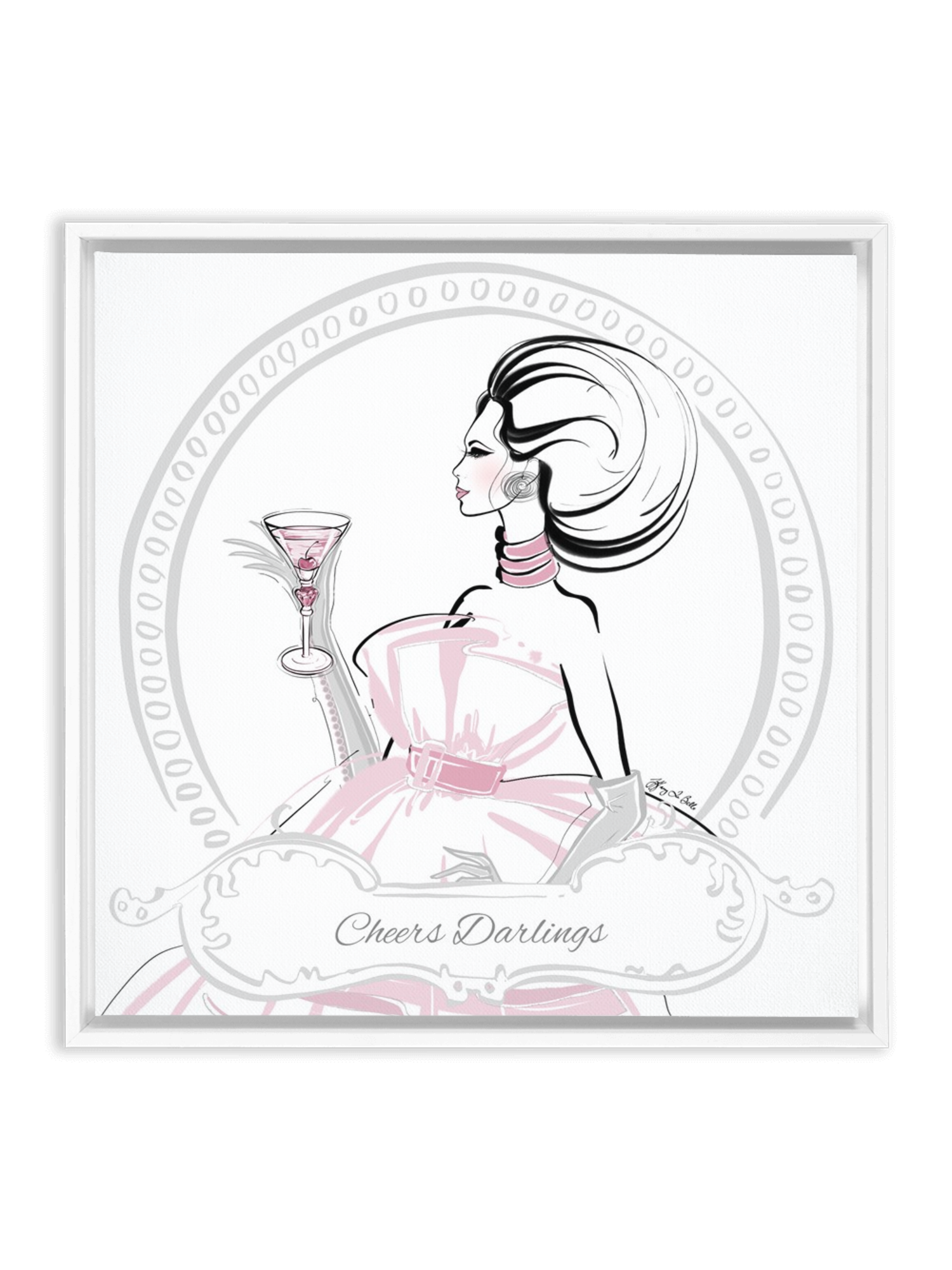 Cheers Darlings - Illustration - Canvas Gallery Print - Unframed or Framed - Tiffany La Belle