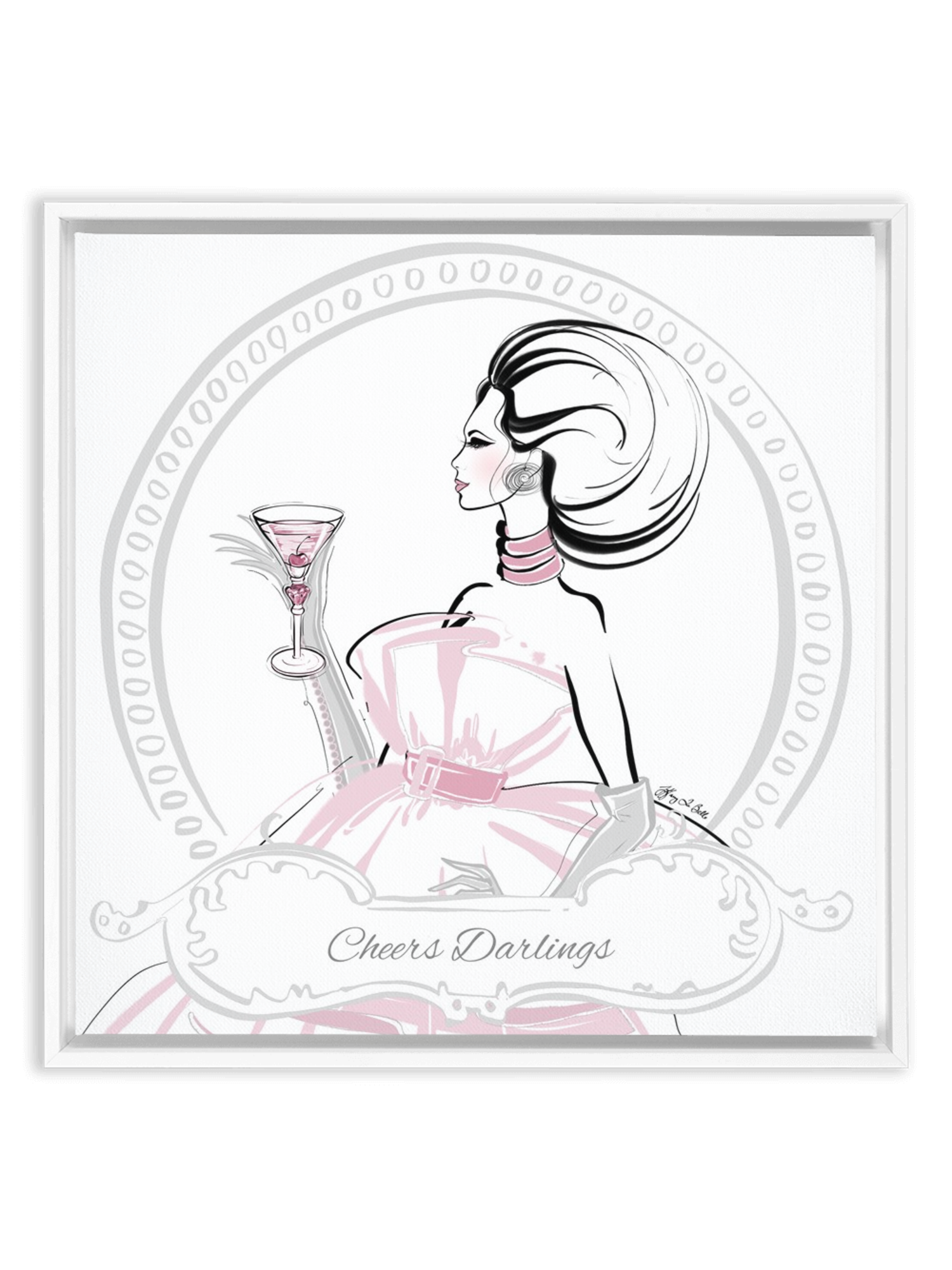 Cheers Darlings - Illustration - Canvas Gallery Print - Unframed or Framed - Tiffany La Belle