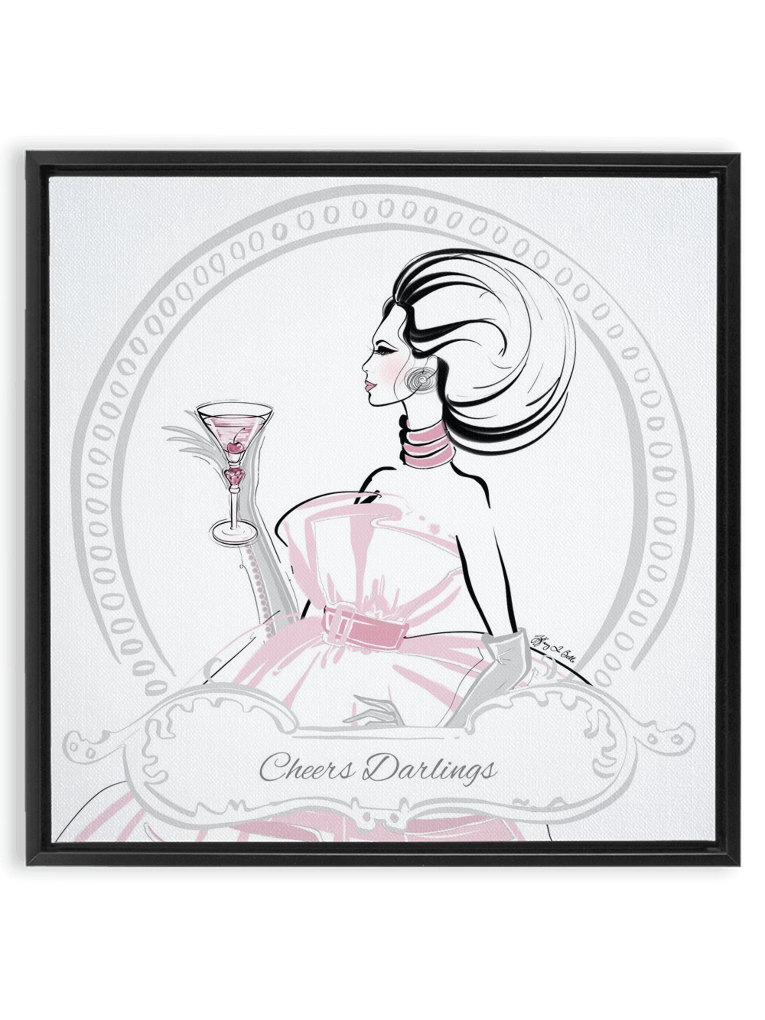 Cheers Darlings - Illustration - Canvas Gallery Print - Unframed or Framed - Tiffany La Belle