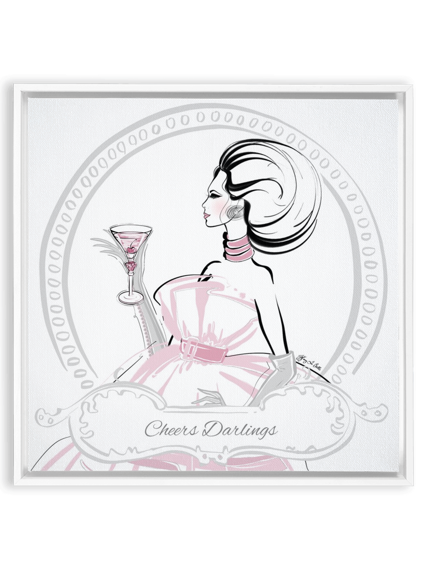 Cheers Darlings - Illustration - Canvas Gallery Print - Unframed or Framed - Tiffany La Belle