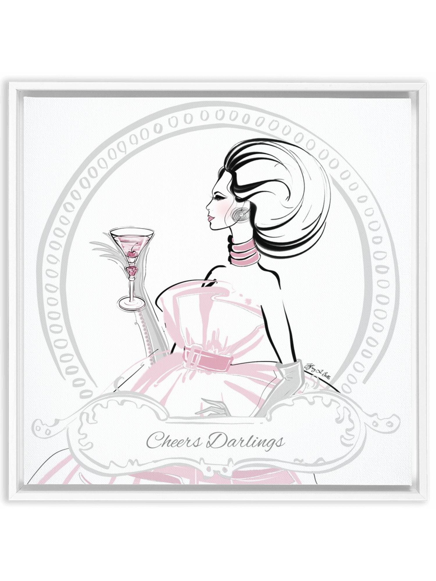 Cheers Darlings - Illustration - Canvas Gallery Print - Unframed or Framed - Tiffany La Belle