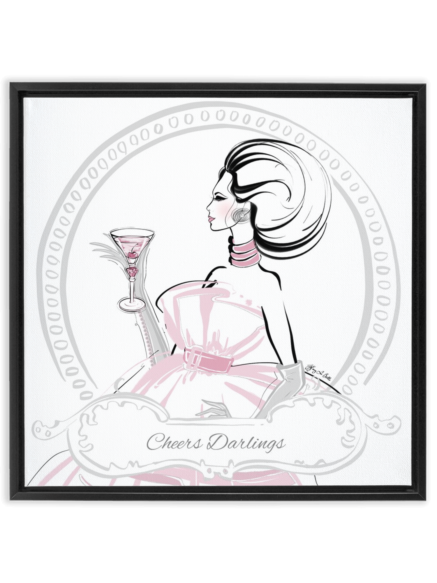 Cheers Darlings - Illustration - Canvas Gallery Print - Unframed or Framed - Tiffany La Belle