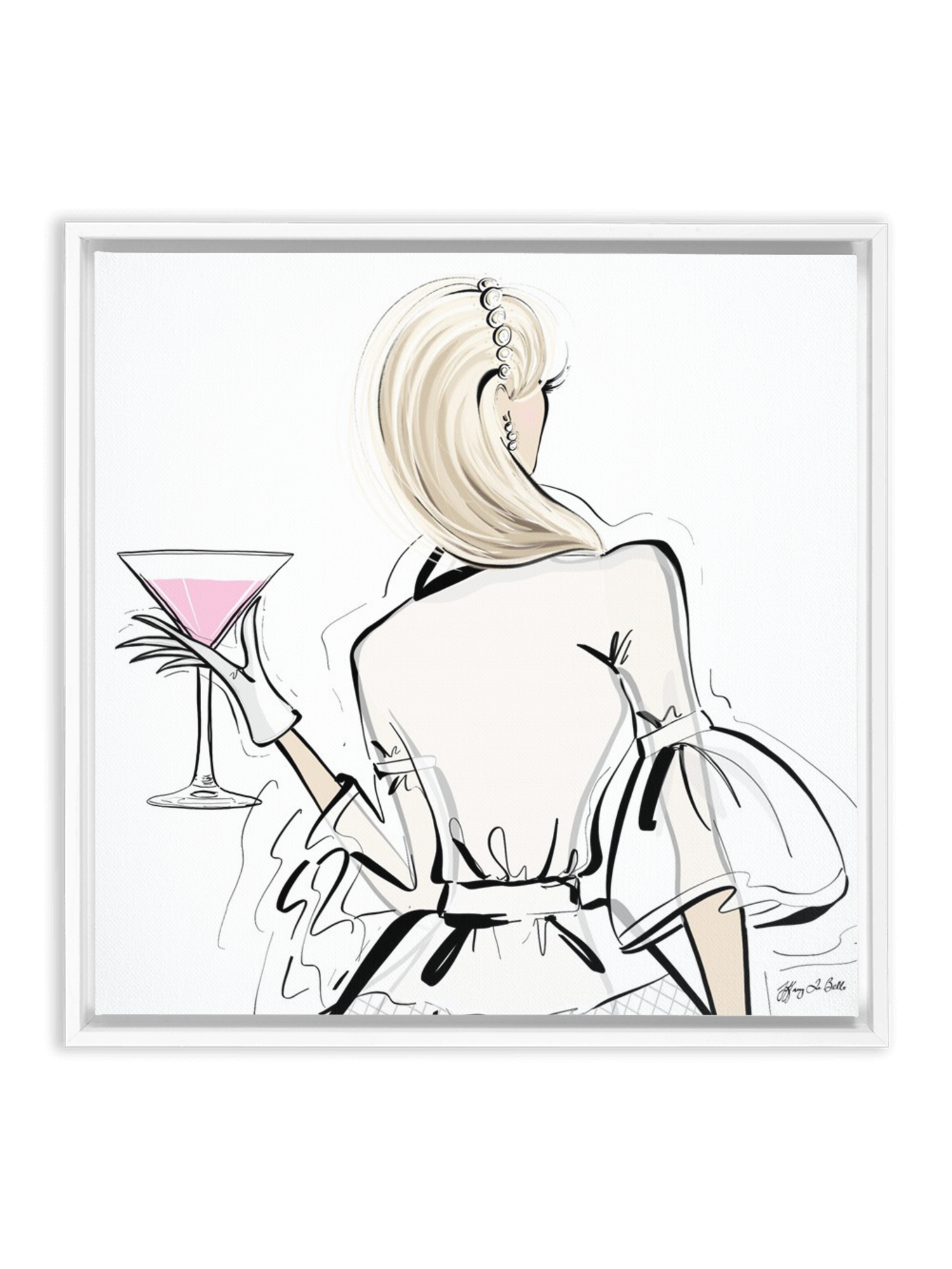 Dior Cocktails - Illustration - Canvas Gallery Print - Unframed or Framed - Tiffany La Belle