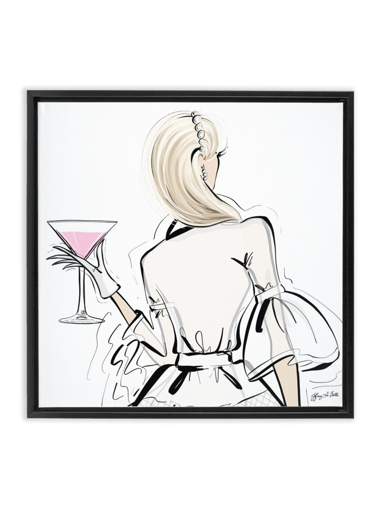 Dior Cocktails - Illustration - Canvas Gallery Print - Unframed or Framed - Tiffany La Belle