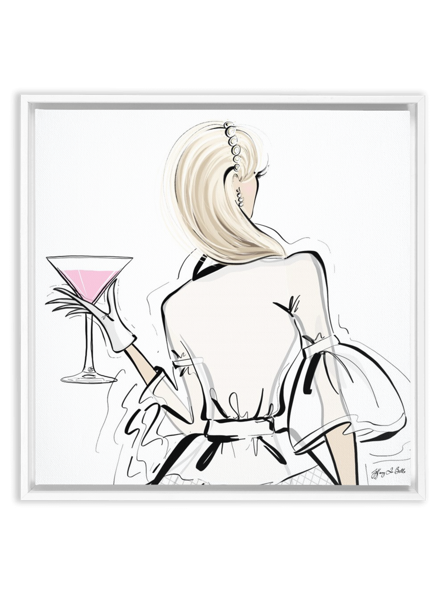 Dior Cocktails - Illustration - Canvas Gallery Print - Unframed or Framed - Tiffany La Belle