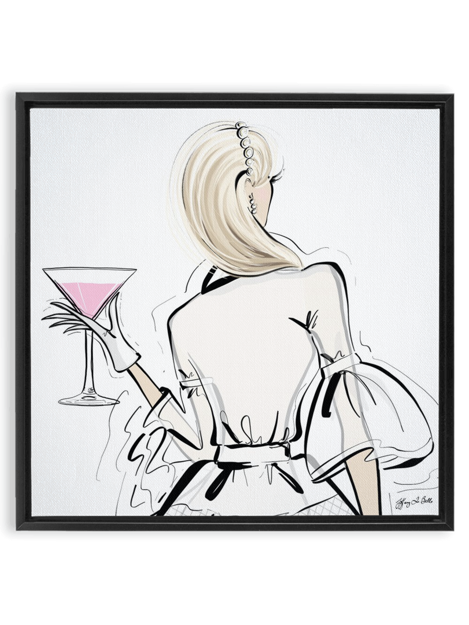 Dior Cocktails - Illustration - Canvas Gallery Print - Unframed or Framed - Tiffany La Belle