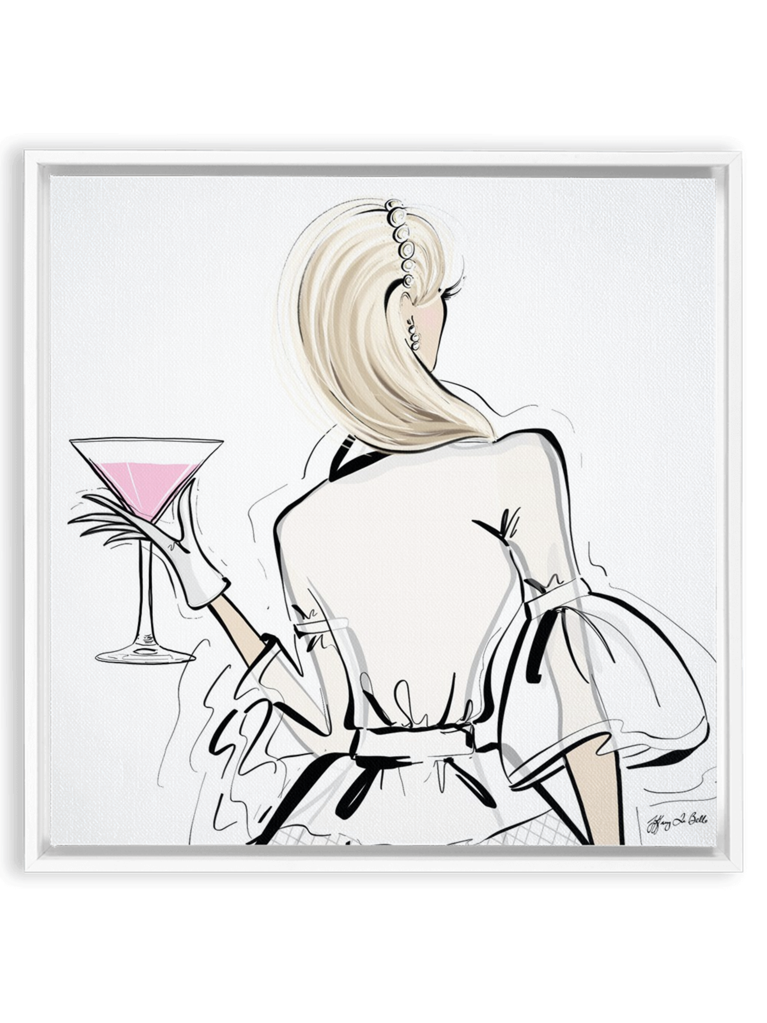 Dior Cocktails - Illustration - Canvas Gallery Print - Unframed or Framed - Tiffany La Belle