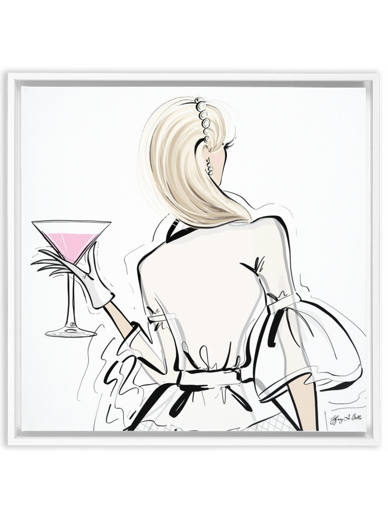 Dior Cocktails - Illustration - Canvas Gallery Print - Unframed or Framed - Tiffany La Belle