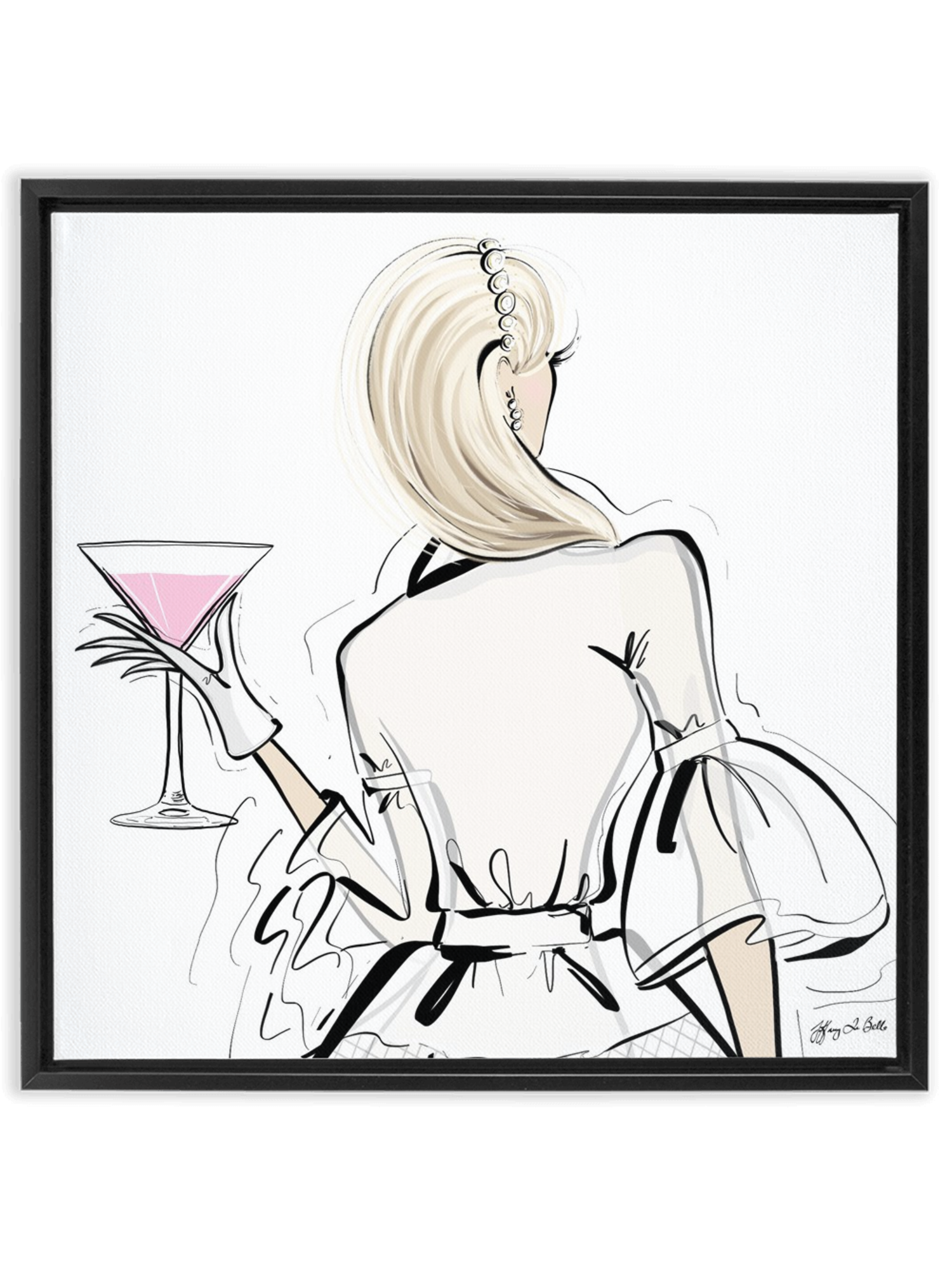 Dior Cocktails - Illustration - Canvas Gallery Print - Unframed or Framed - Tiffany La Belle