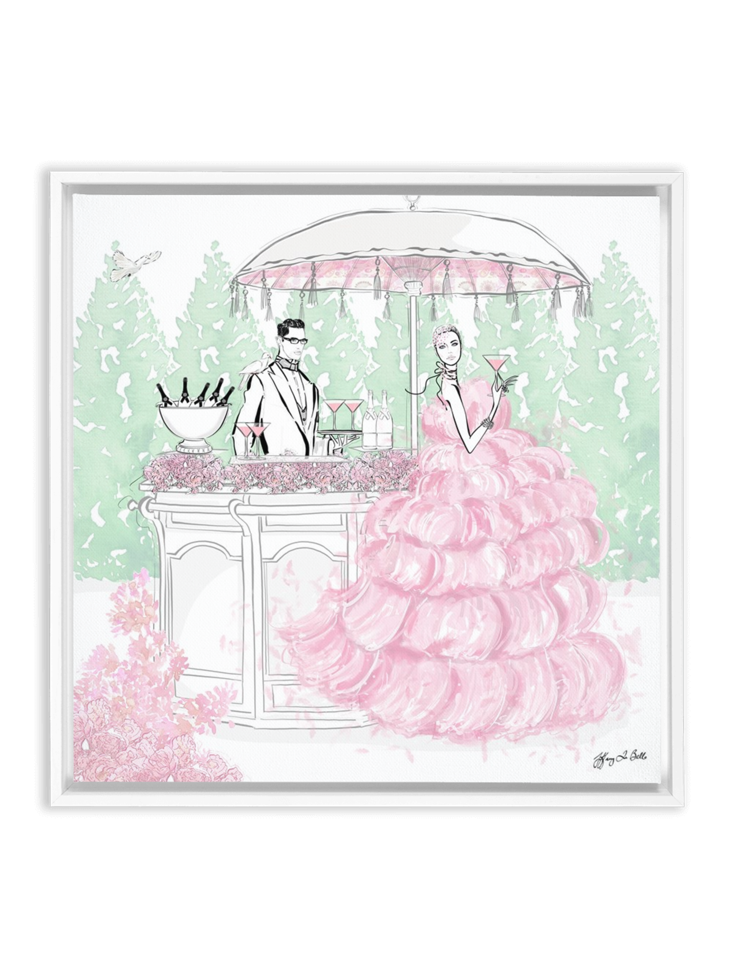 Giambattista Valli Cocktail Couture - Illustration - Canvas Gallery Print - Unframed or Framed - Tiffany La Belle