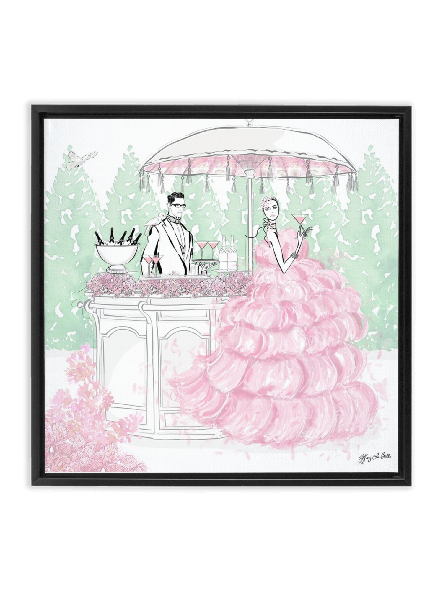 Giambattista Valli Cocktail Couture - Illustration - Canvas Gallery Print - Unframed or Framed - Tiffany La Belle