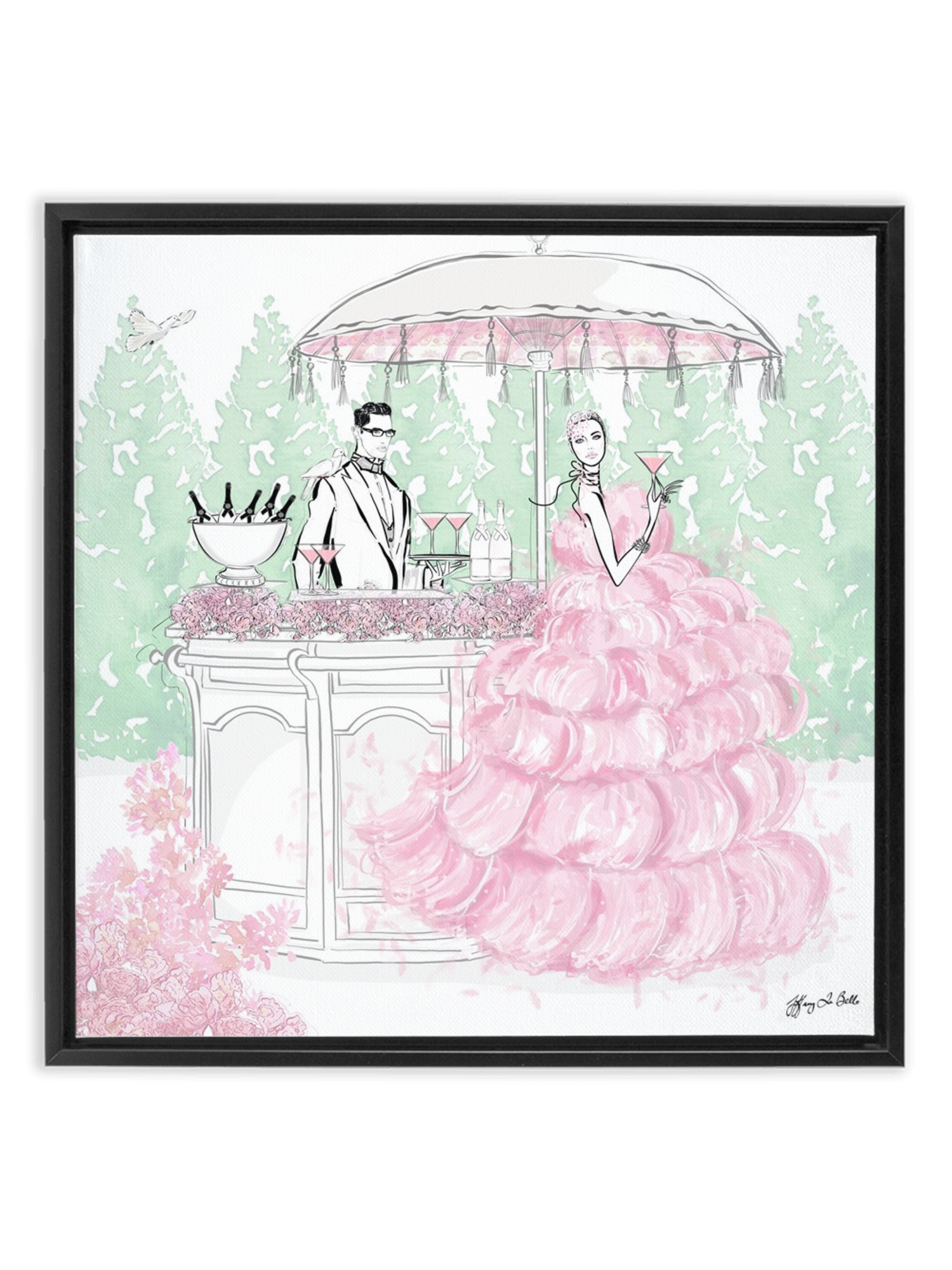 Giambattista Valli Cocktail Couture - Illustration - Canvas Gallery Print - Unframed or Framed - Tiffany La Belle