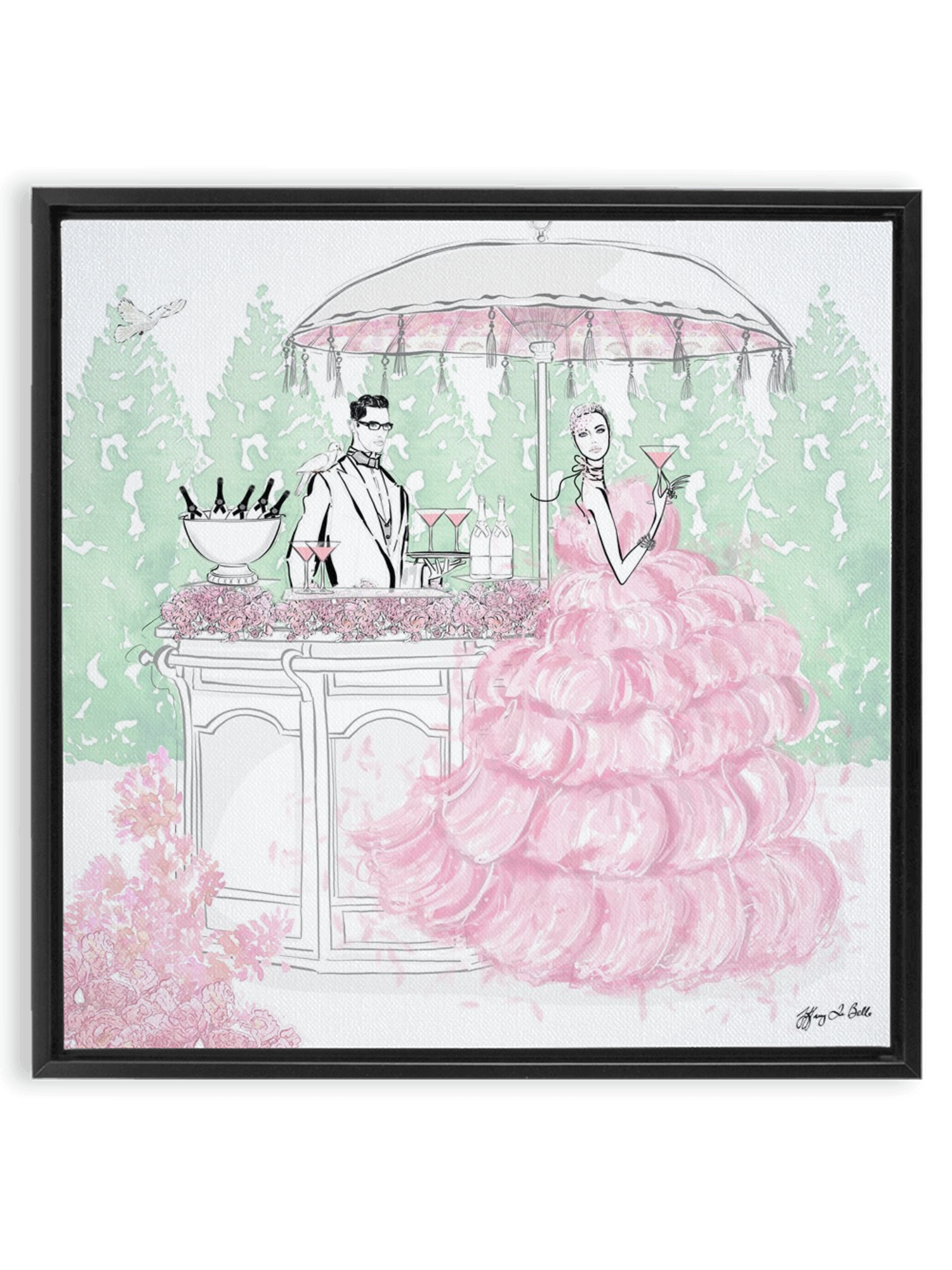 Giambattista Valli Cocktail Couture - Illustration - Canvas Gallery Print - Unframed or Framed - Tiffany La Belle