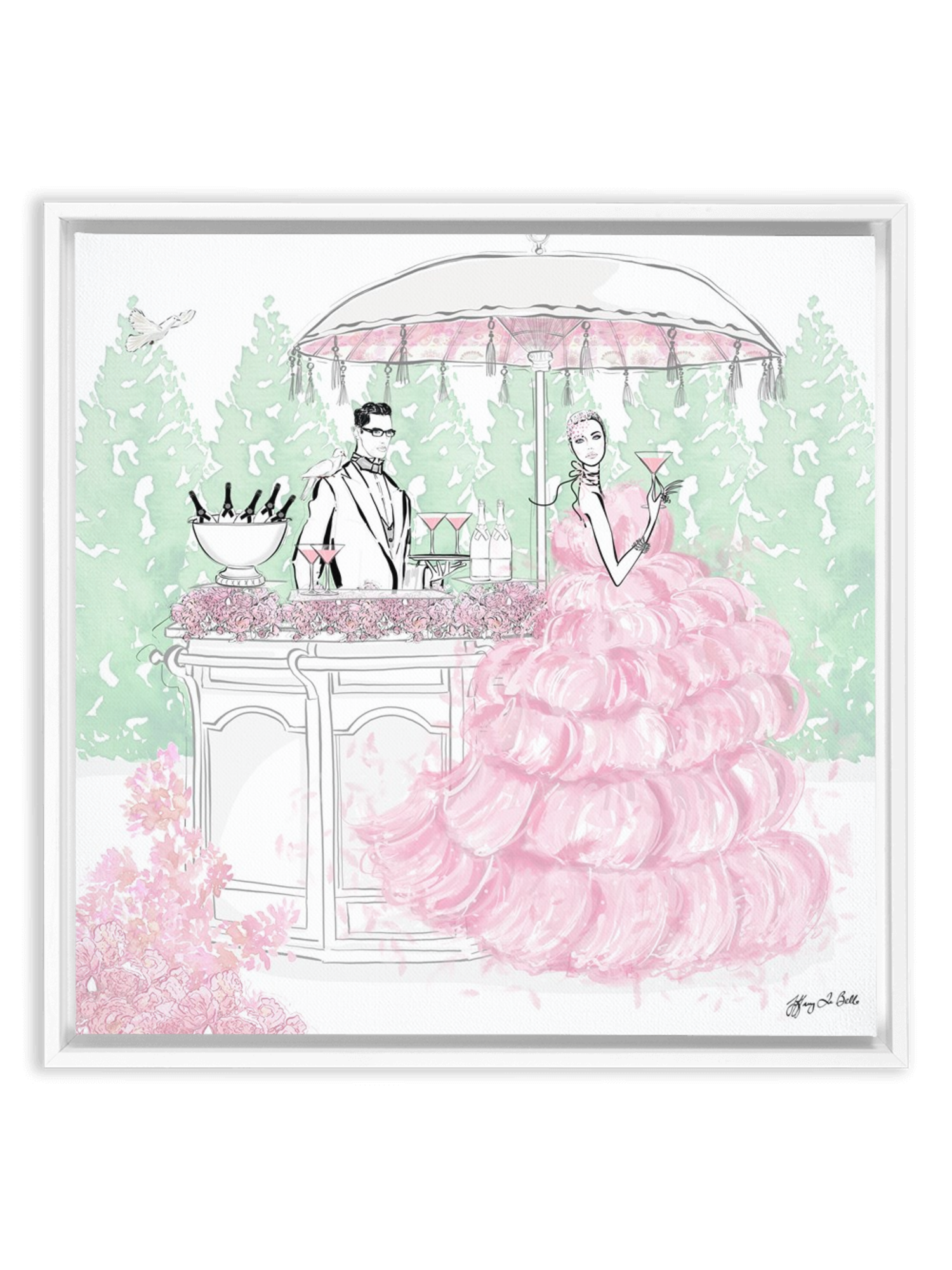 Giambattista Valli Cocktail Couture - Illustration - Canvas Gallery Print - Unframed or Framed - Tiffany La Belle