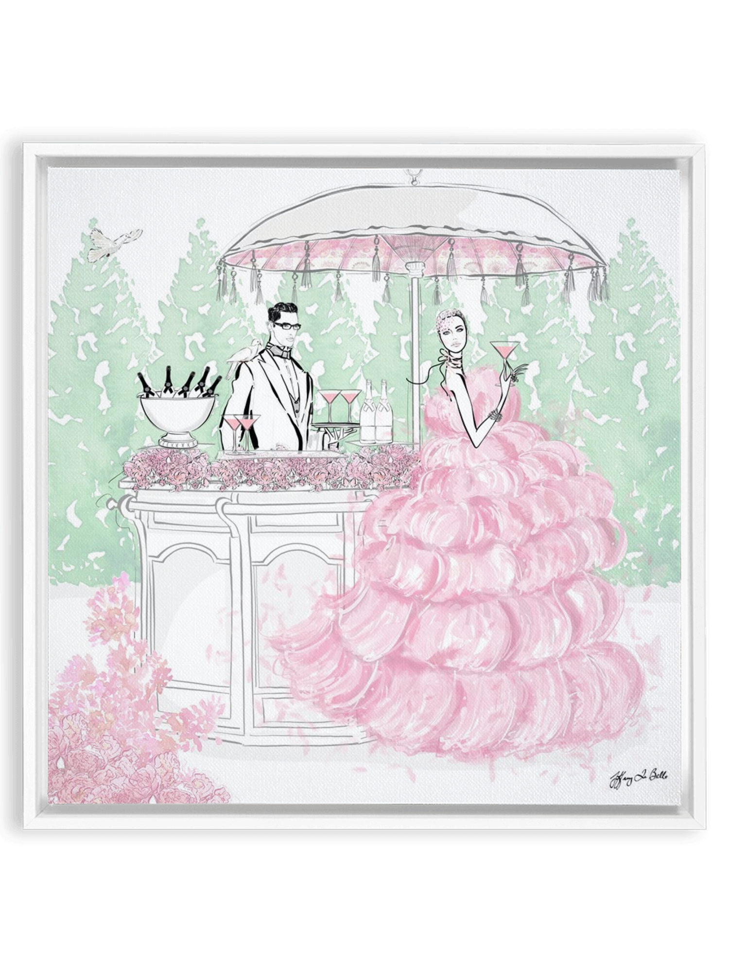 Giambattista Valli Cocktail Couture - Illustration - Canvas Gallery Print - Unframed or Framed - Tiffany La Belle