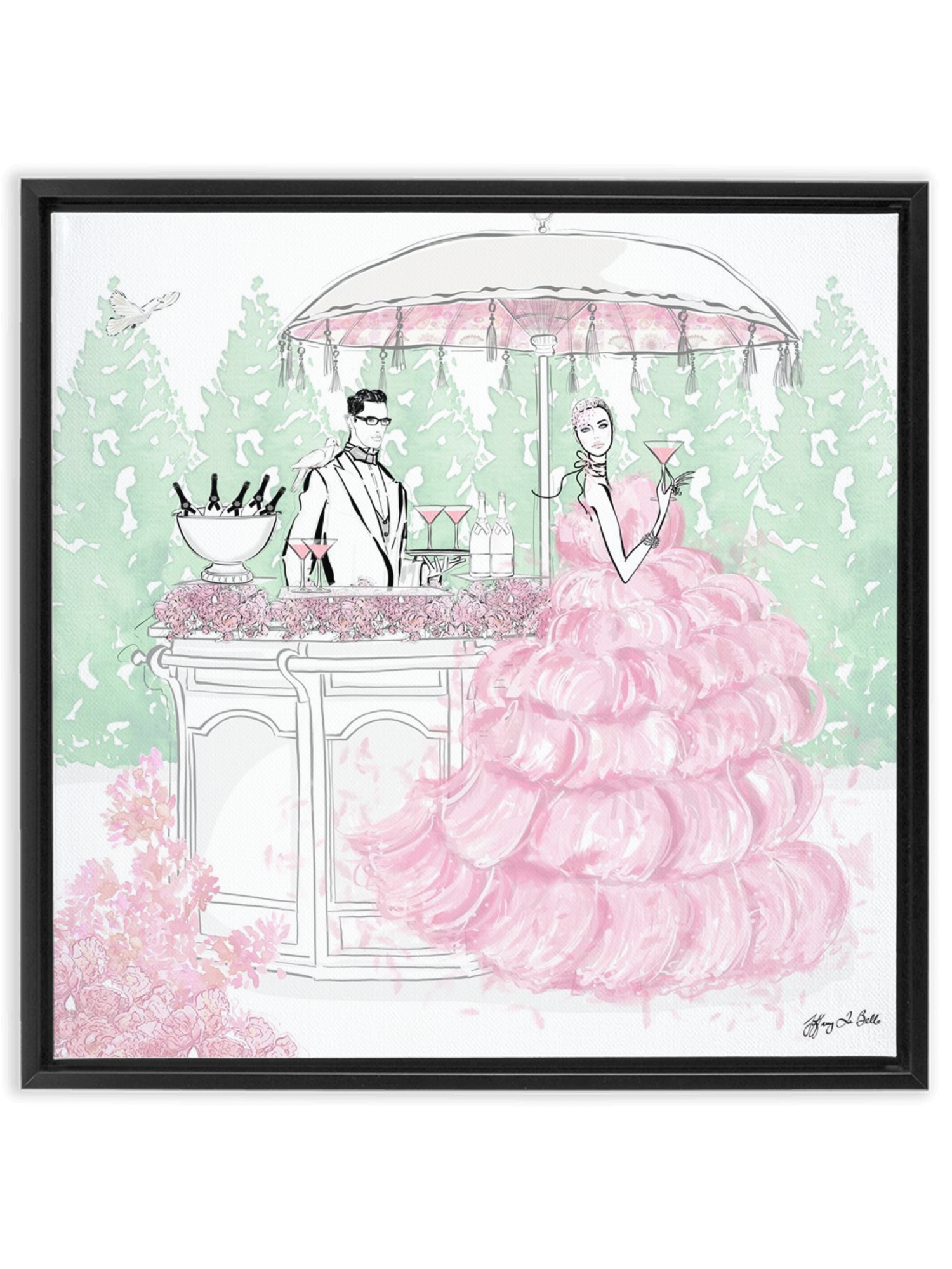 Giambattista Valli Cocktail Couture - Illustration - Canvas Gallery Print - Unframed or Framed - Tiffany La Belle