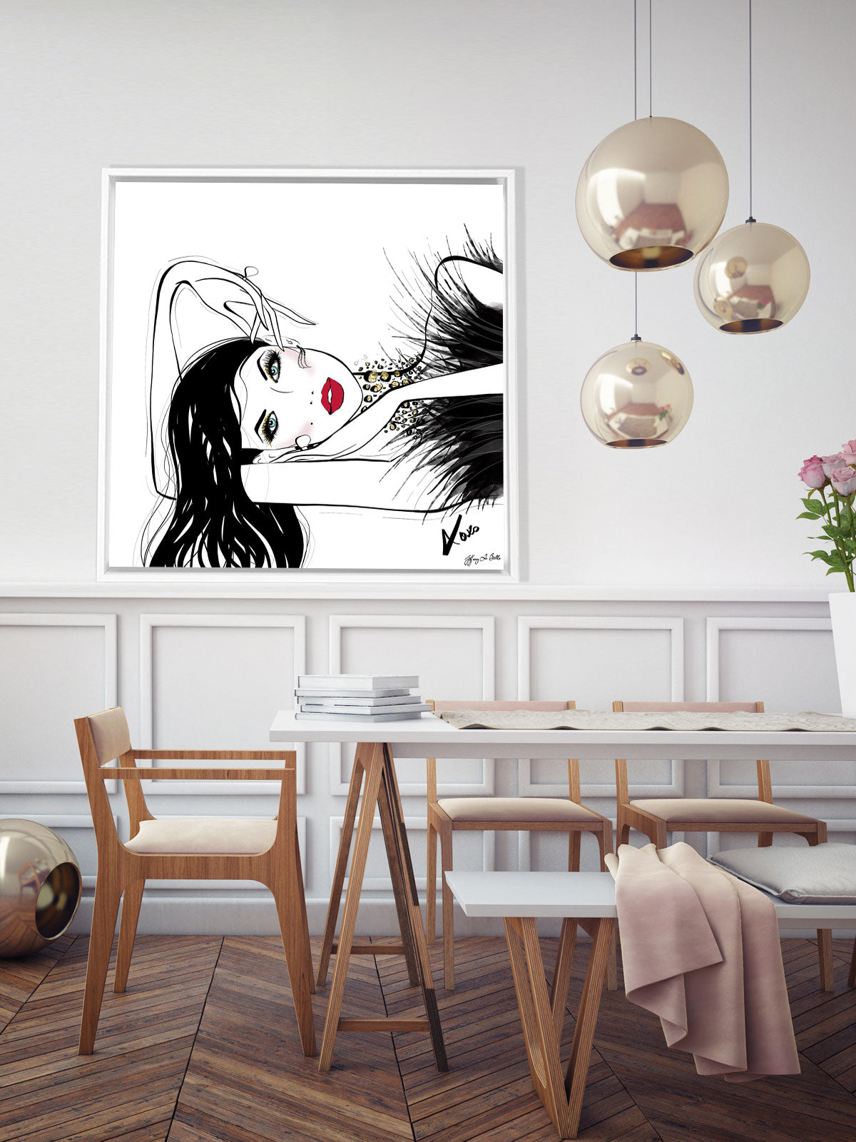 A Peaceful Moment - Illustration - Canvas Gallery Print - Unframed or Framed - Tiffany La Belle