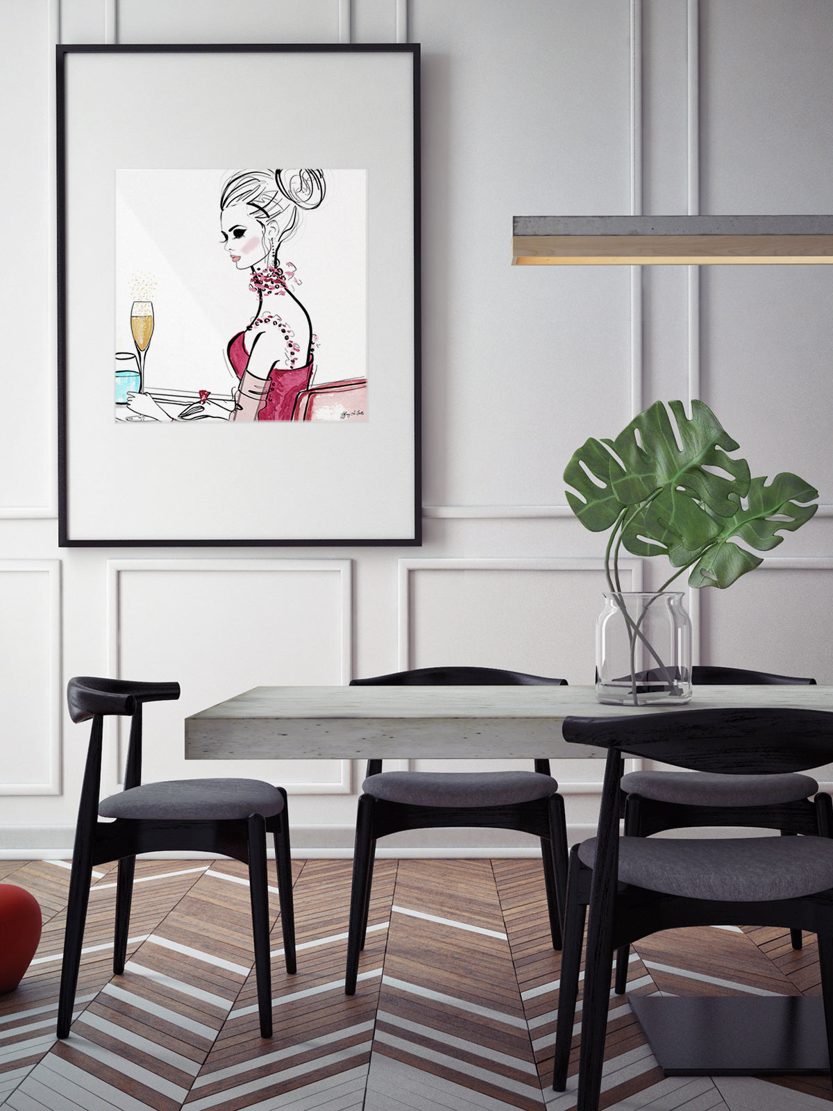 A Champagne Moment - Illustration - Limited Edition Print - Tiffany La Belle