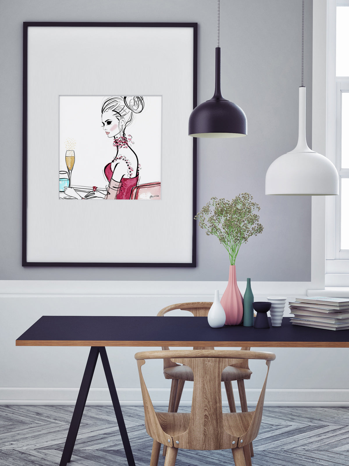 A Champagne Moment - Illustration - Limited Edition Print - Tiffany La Belle