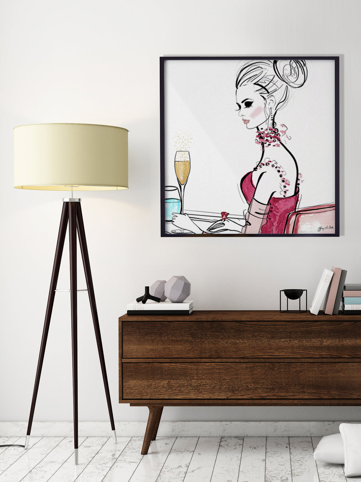 A Champagne Moment - Illustration - Limited Edition Print - Tiffany La Belle