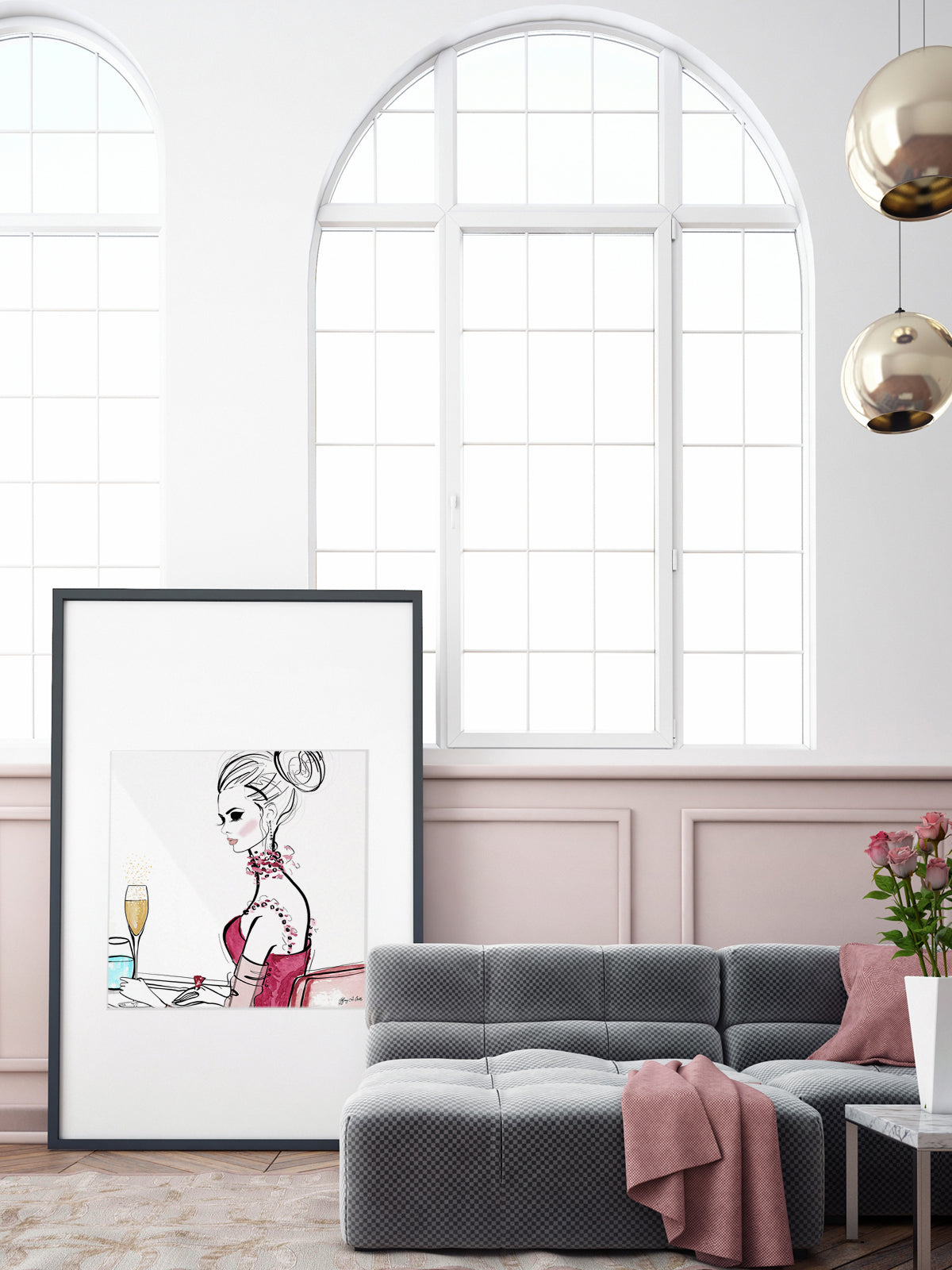 A Champagne Moment - Illustration - Limited Edition Print - Tiffany La Belle
