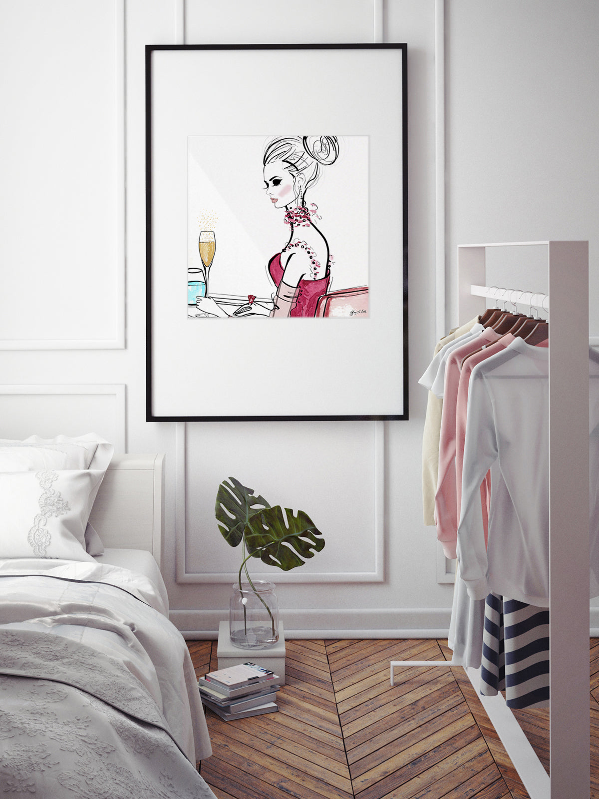 A Champagne Moment - Illustration - Limited Edition Print - Tiffany La Belle