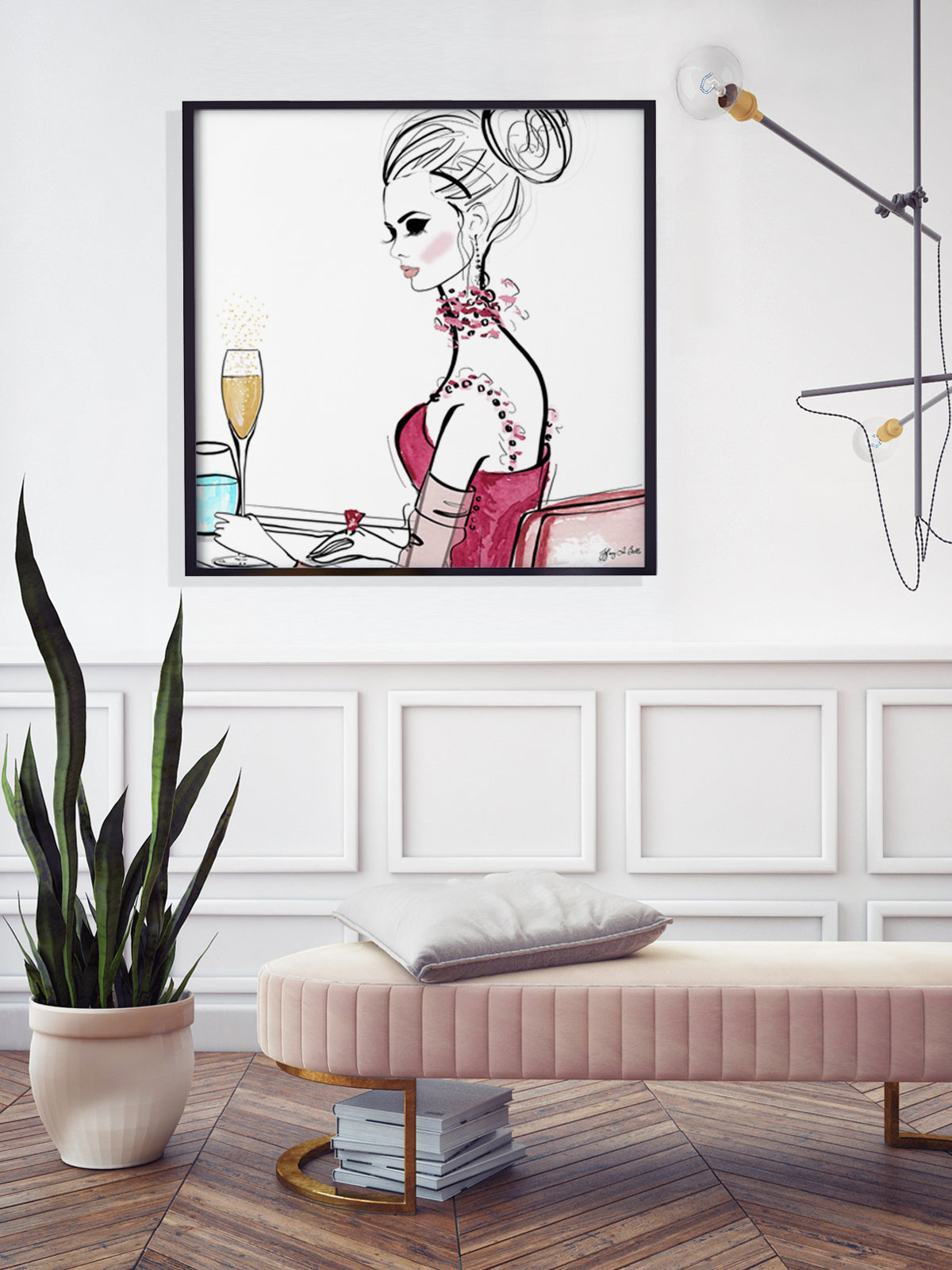 A Champagne Moment - Illustration - Limited Edition Print - Tiffany La Belle