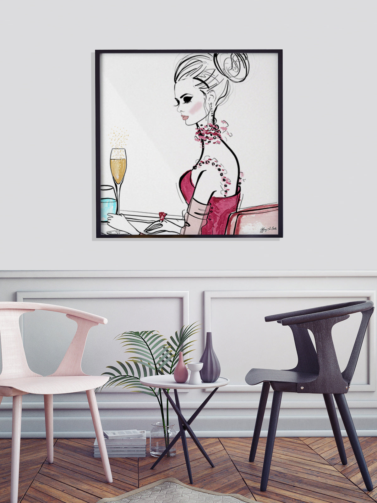 A Champagne Moment - Illustration - Limited Edition Print - Tiffany La Belle