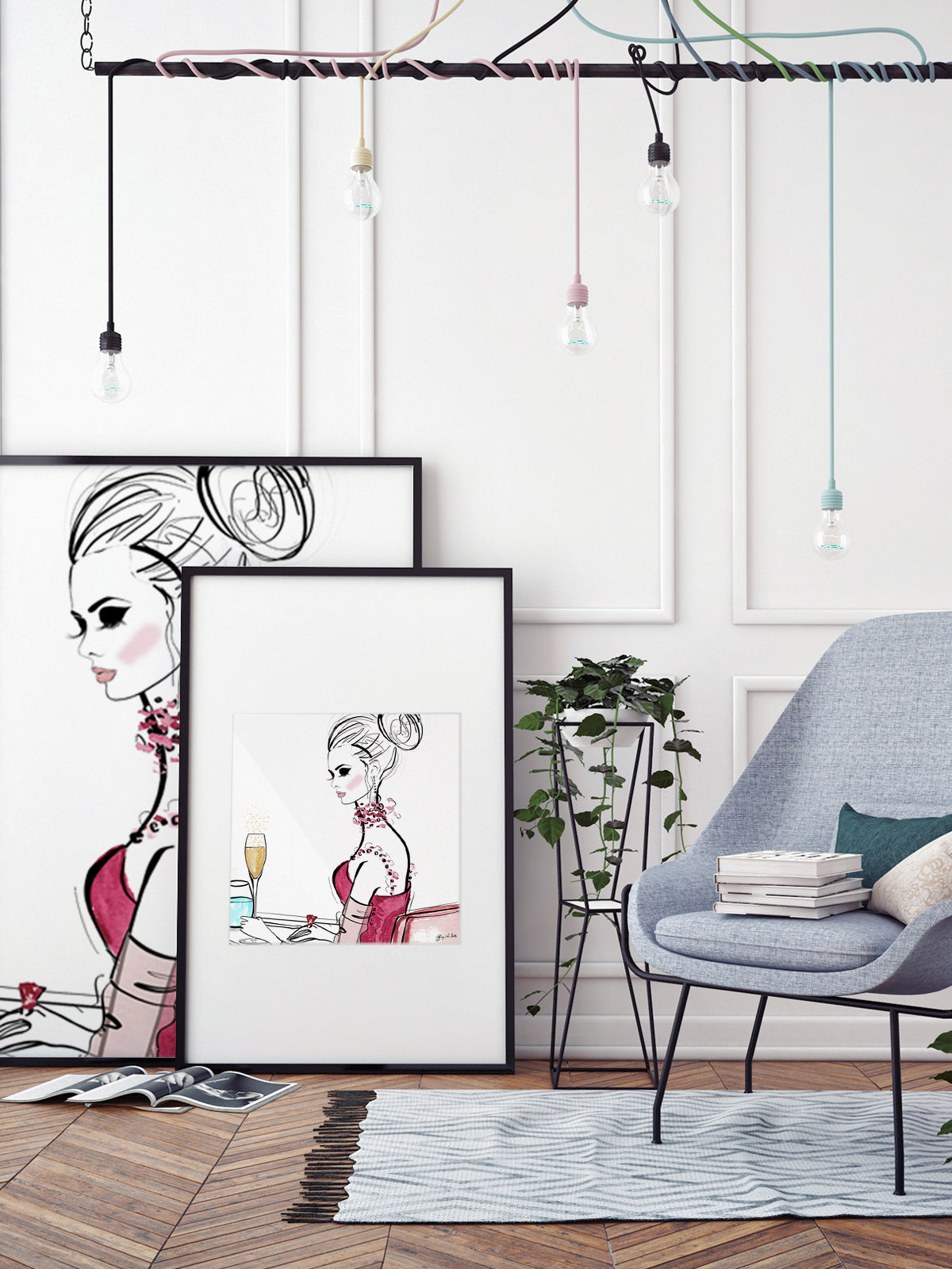A Champagne Moment - Illustration - Limited Edition Print - Tiffany La Belle