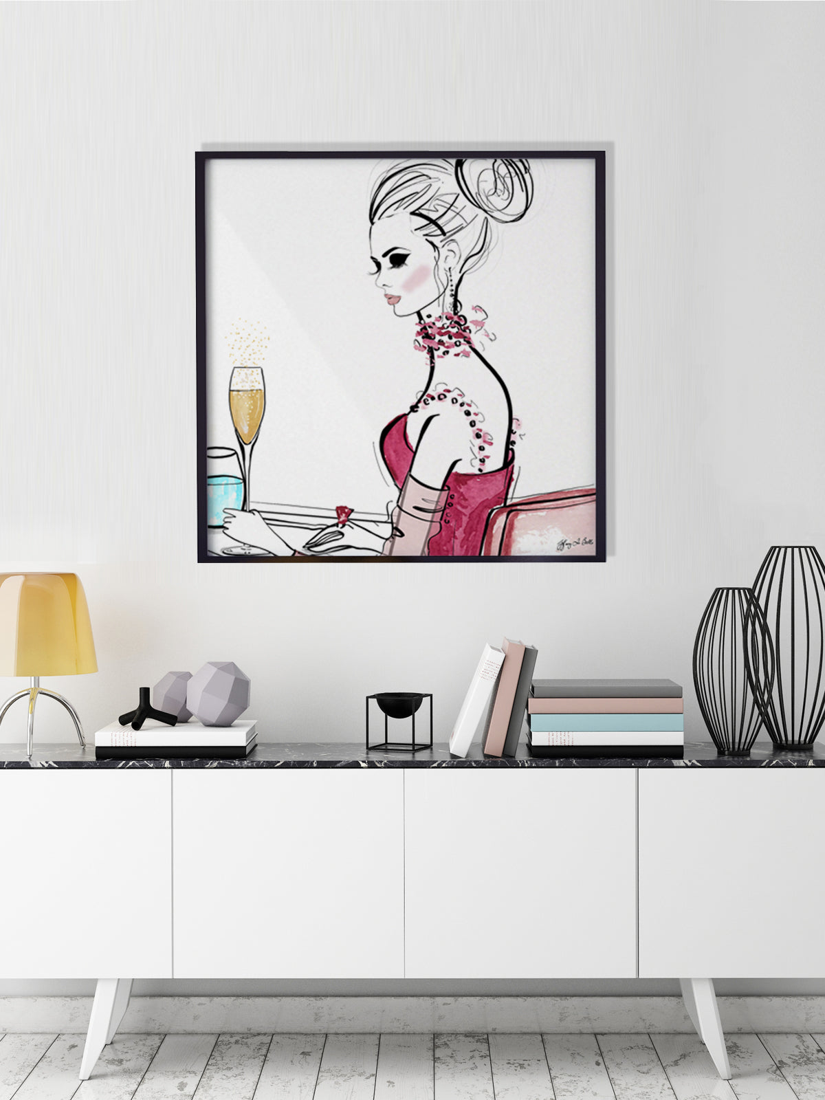 A Champagne Moment - Illustration - Limited Edition Print - Tiffany La Belle