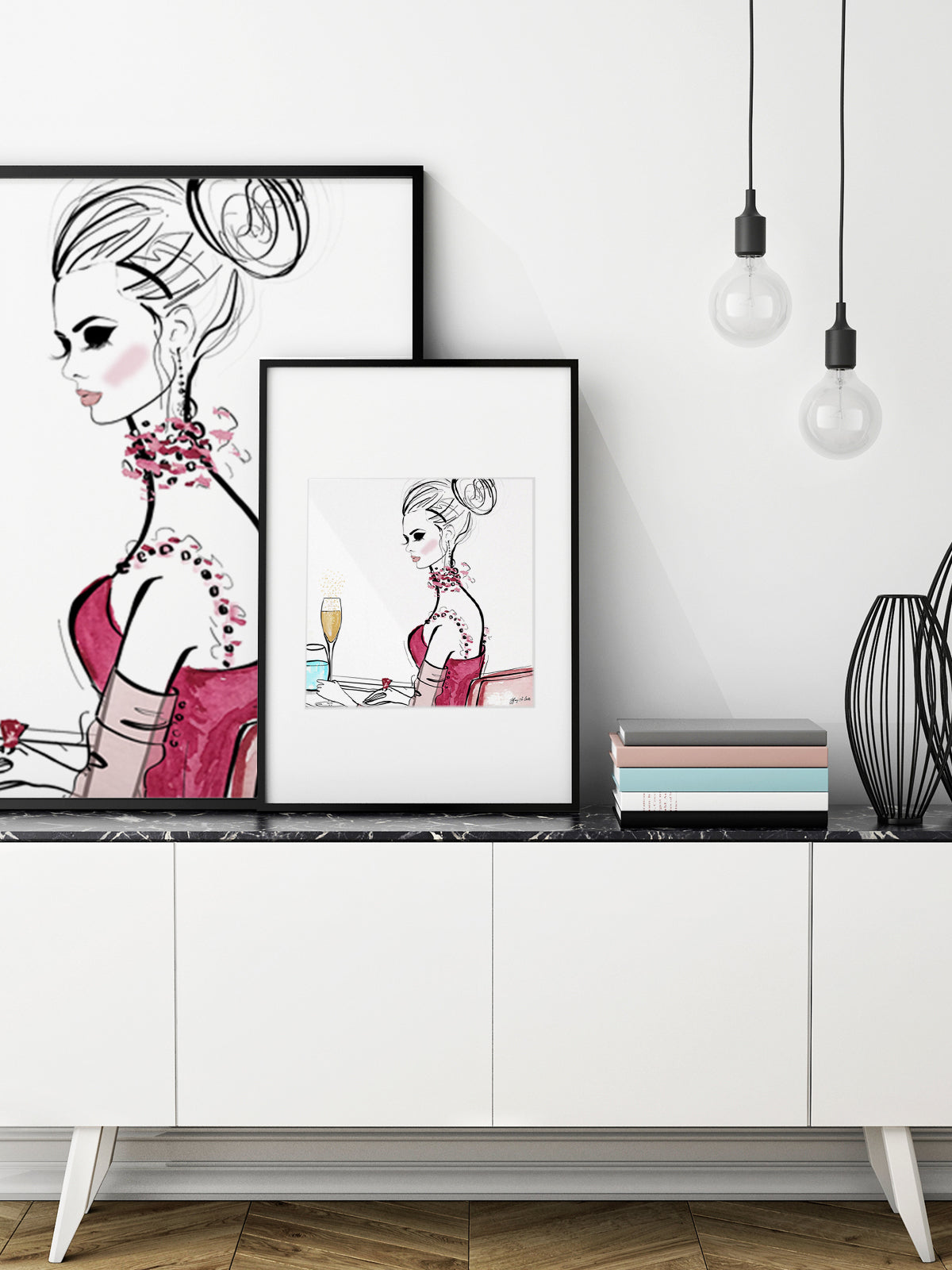 A Champagne Moment - Illustration - Limited Edition Print - Tiffany La Belle