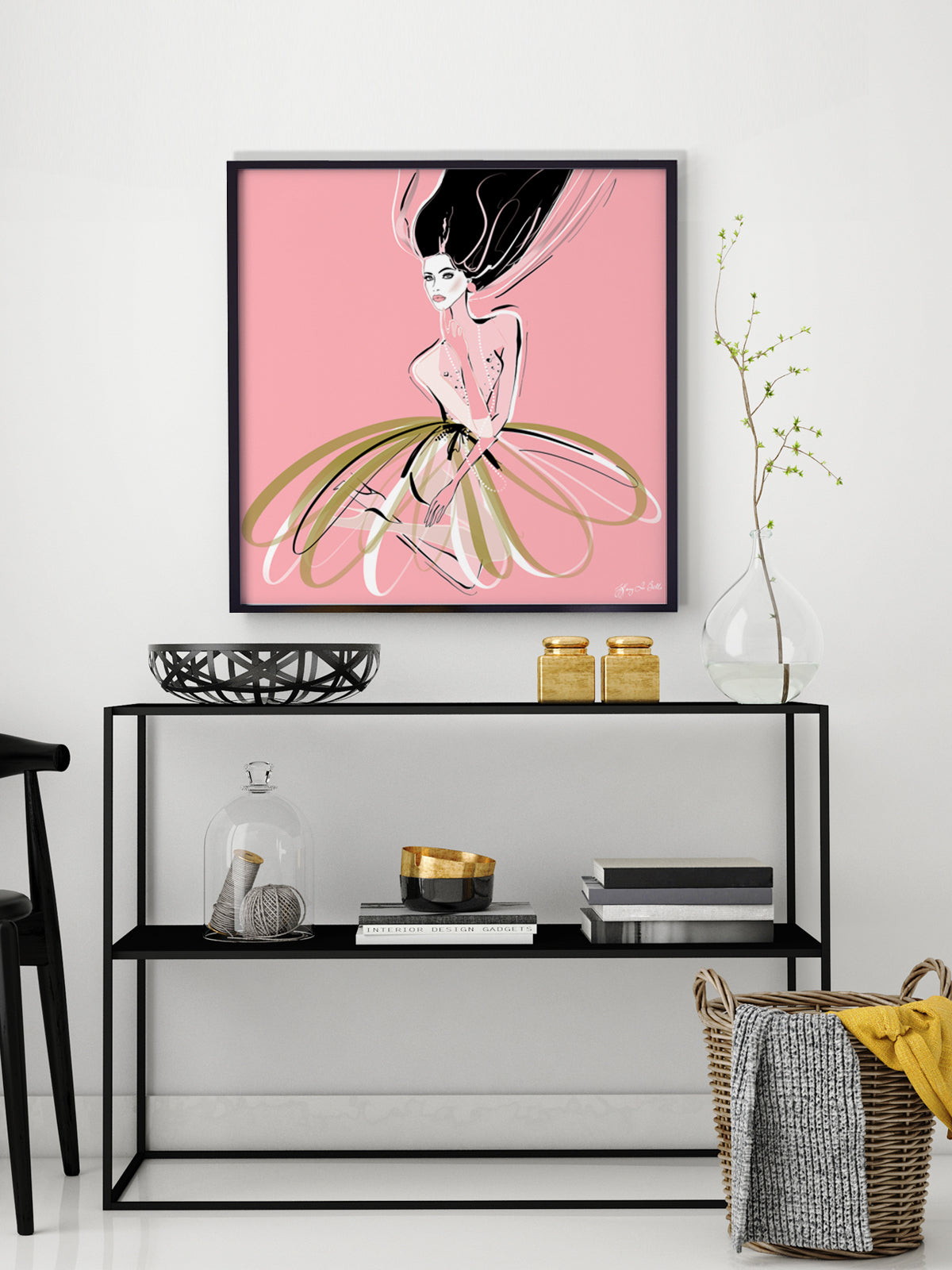 Pink and Pearls - Illustration - Limited Edition Print - Tiffany La Belle
