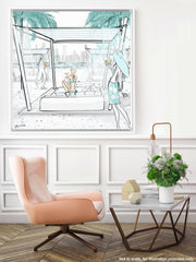 Beach Life Dubai - Illustration - Canvas Gallery Print - Unframed or Framed - Tiffany La Belle