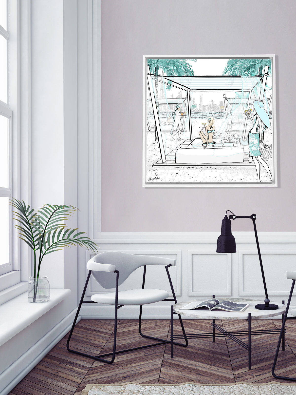Beach Life Dubai - Illustration - Canvas Gallery Print - Unframed or Framed - Tiffany La Belle