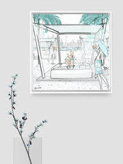Beach Life Dubai - Illustration - Canvas Gallery Print - Unframed or Framed - Tiffany La Belle