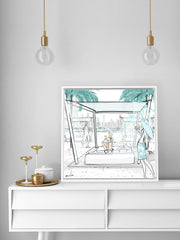 Beach Life Dubai - Illustration - Canvas Gallery Print - Unframed or Framed - Tiffany La Belle