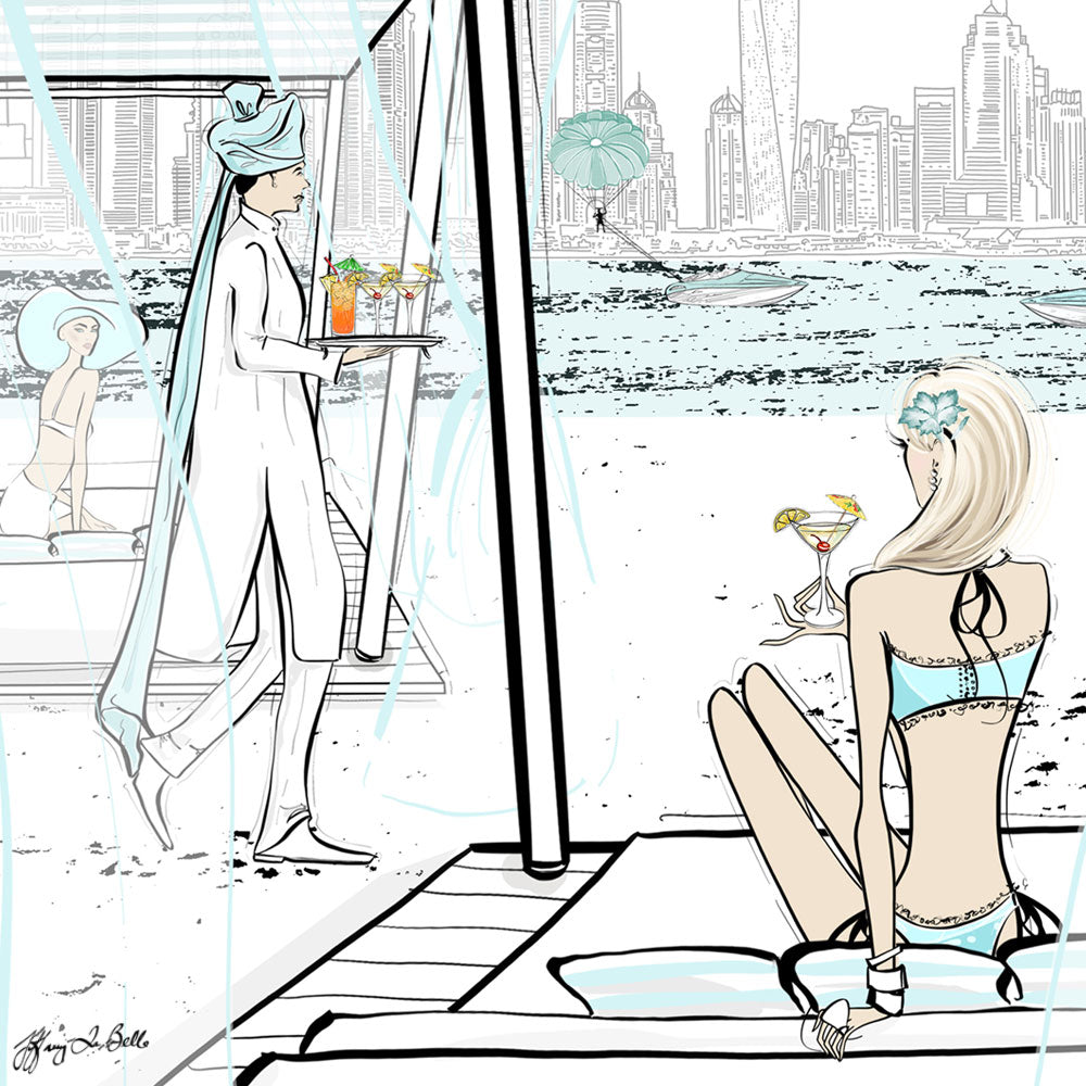 Beach Life Dubai - Illustration - Limited Edition Print - Tiffany La Belle