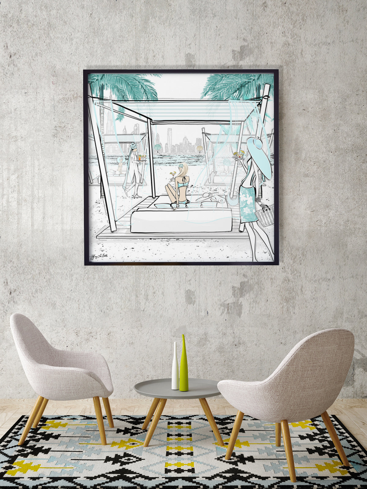 Beach Life Dubai - Illustration - Limited Edition Print - Tiffany La Belle