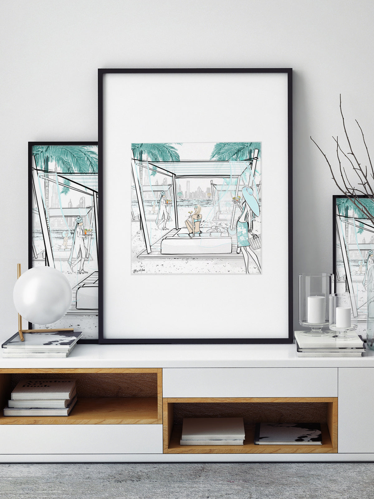 Beach Life Dubai - Illustration - Limited Edition Print - Tiffany La Belle