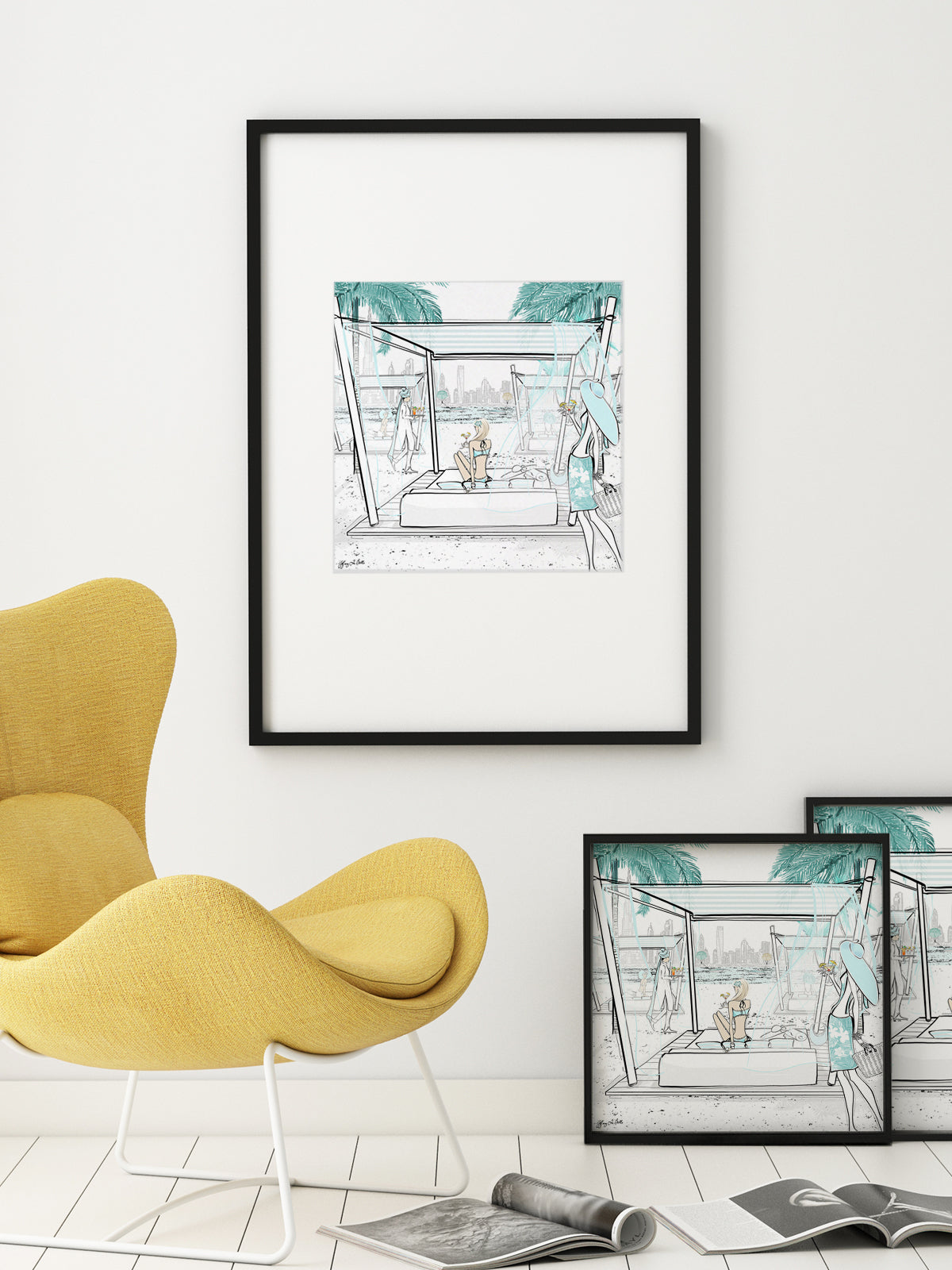 Beach Life Dubai - Illustration - Limited Edition Print - Tiffany La Belle