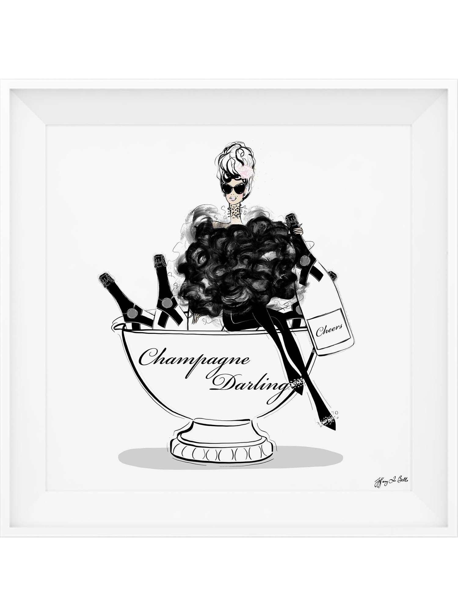 Champagne Darling - Illustration - Limited Edition Print - Tiffany La Belle