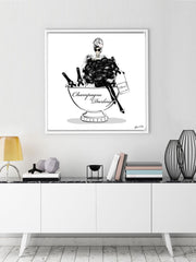 Champagne Darling - Illustration - Canvas Gallery Print - Unframed or Framed - Tiffany La Belle