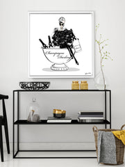 Champagne Darling - Illustration - Canvas Gallery Print - Unframed or Framed - Tiffany La Belle