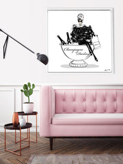 Champagne Darling - Illustration - Canvas Gallery Print - Unframed or Framed - Tiffany La Belle