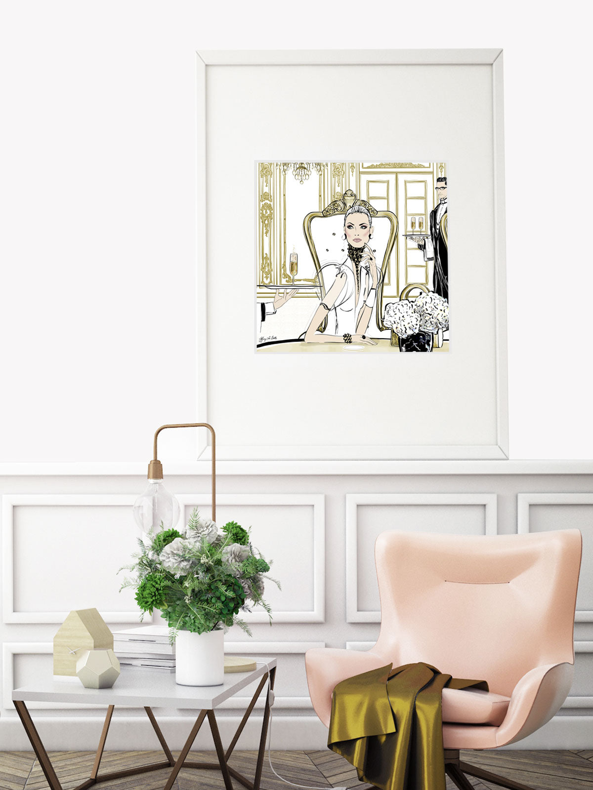Champagne Dining - Illustration - Limited Edition Print - Tiffany La Belle