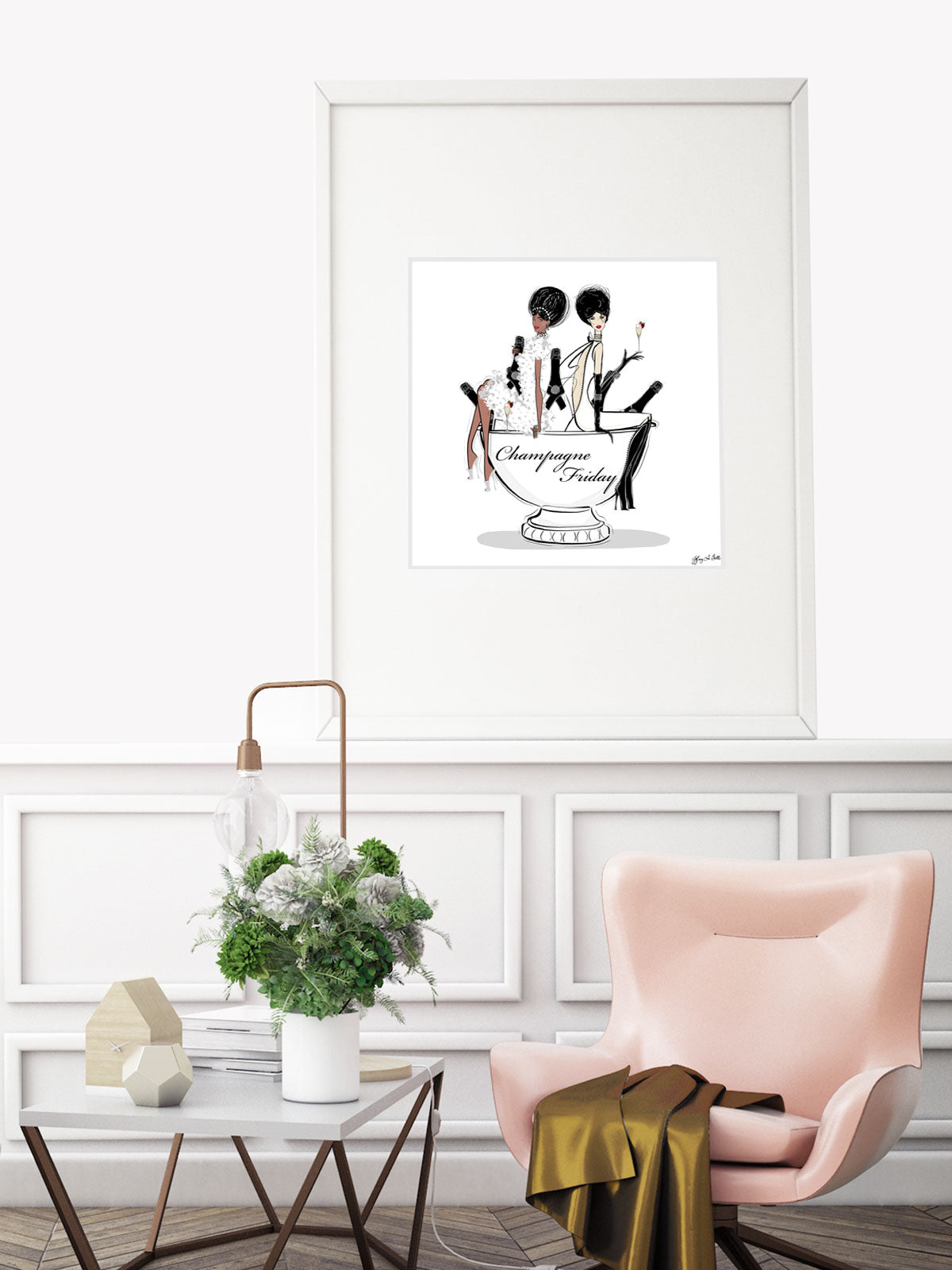 Champagne Friday - Illustration - Limited Edition Print - Tiffany La Belle